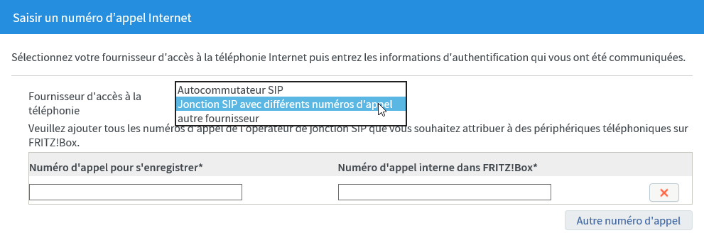 Comment configurer SIP trunk à l'interface de Fritz!box